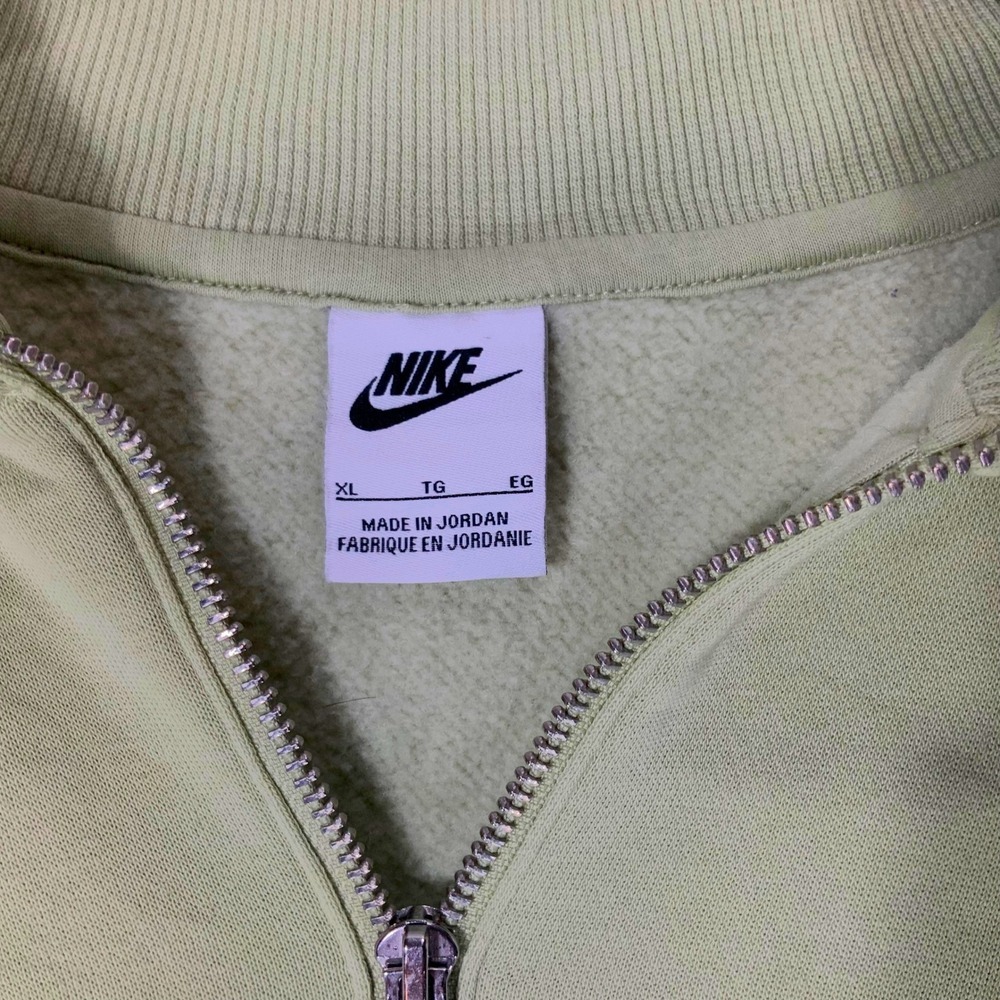 Nike Womens XL Sage Green Quarter Zip Cropped Fleece Sweatshirt DQ5838-334 - Picture 3 of 6
